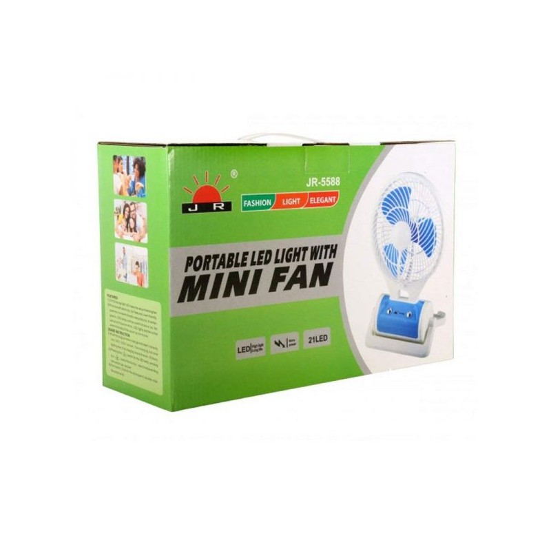 Mini Ventilateur Portable Rechargeable Avec Lumiere LED JR5580