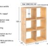 Étagère cubes en bois brut dinamic 6 cases – Image 3